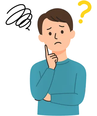 悩んでいる人物のイラスト